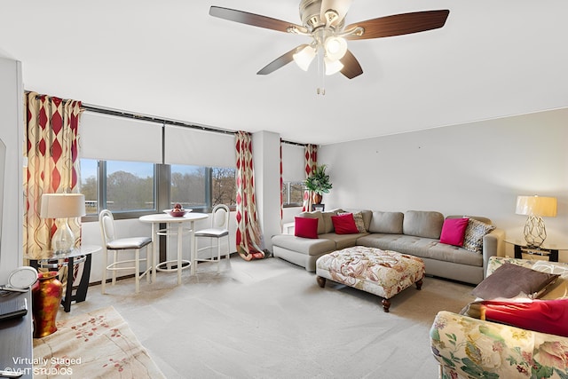 4850 S Lake Park Ave Unit 510, Chicago, IL 60615 - living room featuring ceiling fan and carpet flooring
