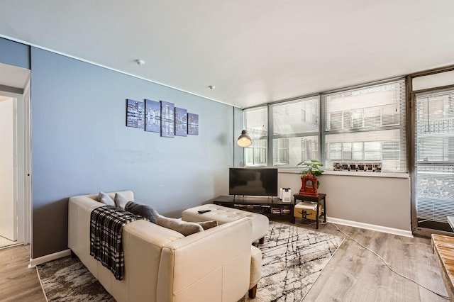 6301 N Sheridan Rd Unit 10F, Chicago, IL 60660 - living area featuring baseboards and wood finished floors