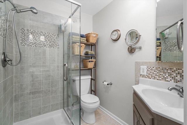 1088 Alameda Dr, Aurora, IL 60506 - full bathroom with a shower stall, vanity, and tile patterned flooring