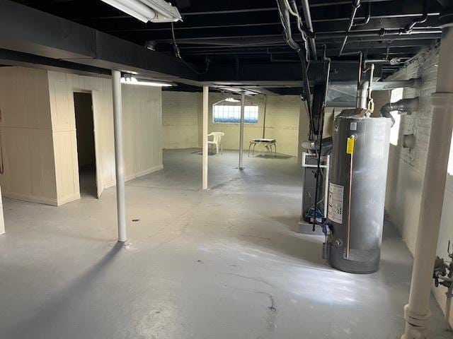 below grade area with gas water heater