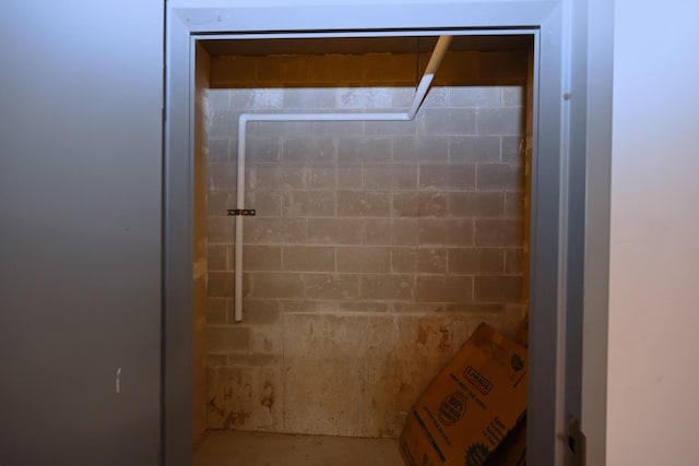 bathroom with unfinished concrete floors