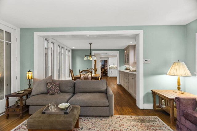 2717 Harrison St, Evanston, IL 60201 - living area with baseboards, recessed lighting, and wood finished floors
