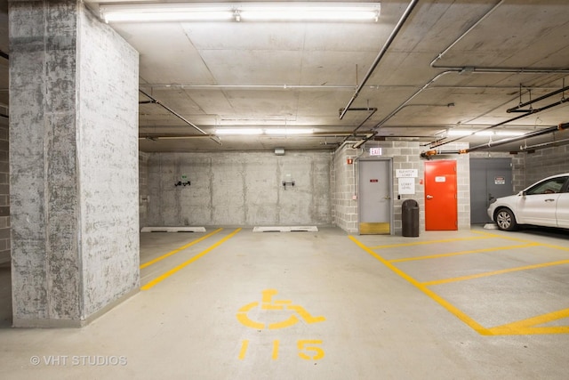 view of parking garage