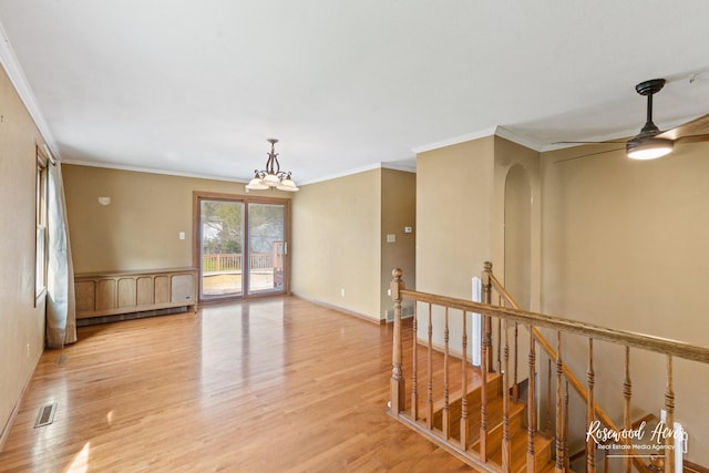 510 W 3rd St, Braidwood, IL 60408 - unfurnished room featuring crown molding, light wood-style floors, and visible vents