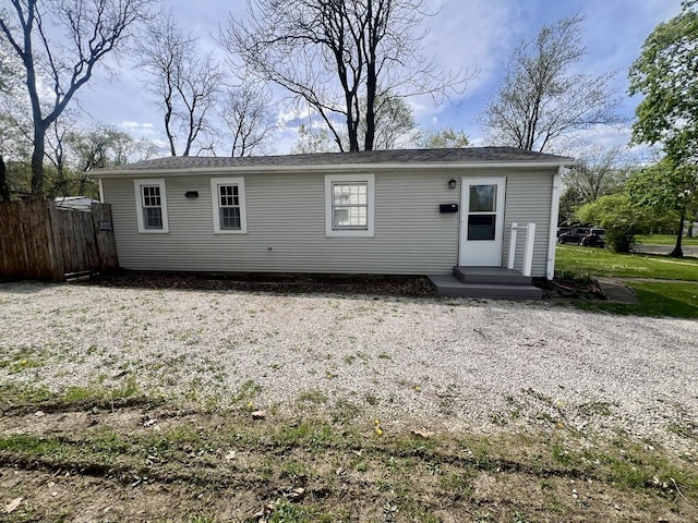 view of front of property with fence