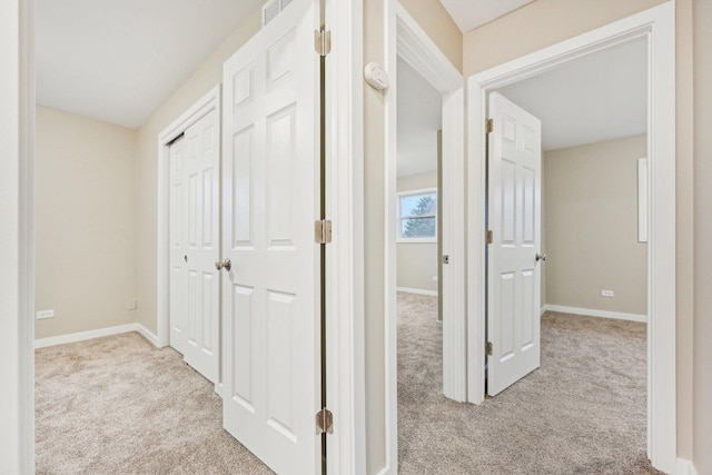530 Thompson Ave, Winthrop Harbor, IL 60096 - hall with baseboards, visible vents, and carpet flooring