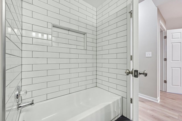 530 Thompson Ave, Winthrop Harbor, IL 60096 - full bathroom with baseboards, wood finished floors, and shower / bathing tub combination