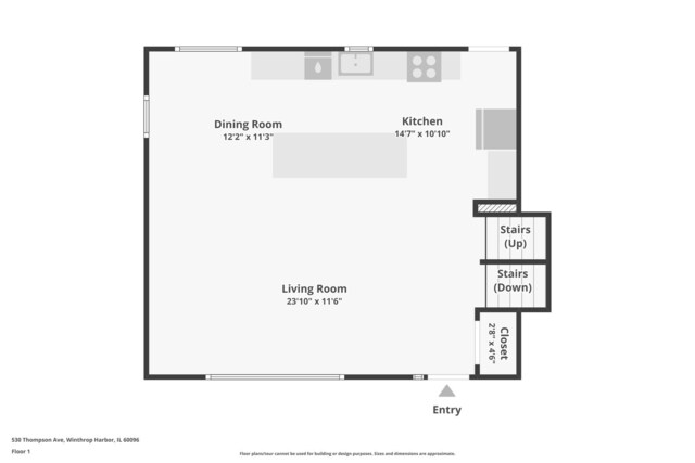 530 Thompson Ave, Winthrop Harbor, IL 60096 - plan