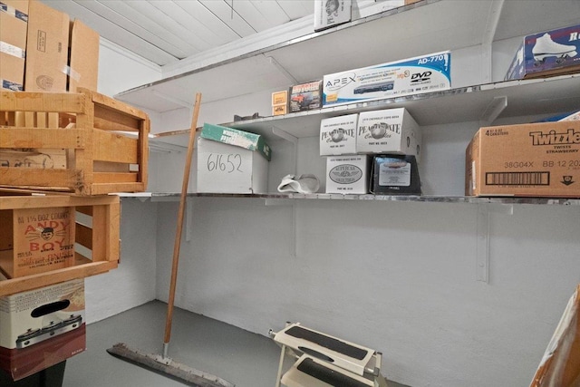 view of storage area