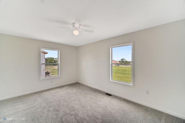 814 English St, Braidwood, IL 60408 - spare room with carpet, a ceiling fan, and baseboards