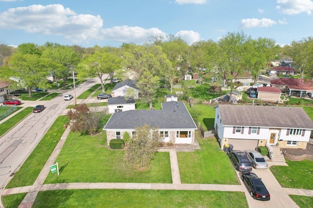 aerial view featuring a residential view