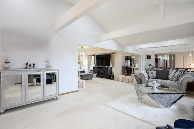 8360 W 100th Pl, Palos Hills, IL 60465 - carpeted living room with high vaulted ceiling