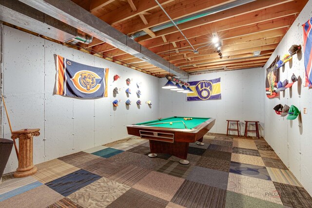 game room featuring billiards