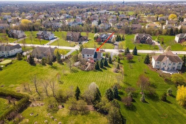bird's eye view with a residential view