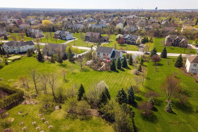 bird's eye view with a residential view