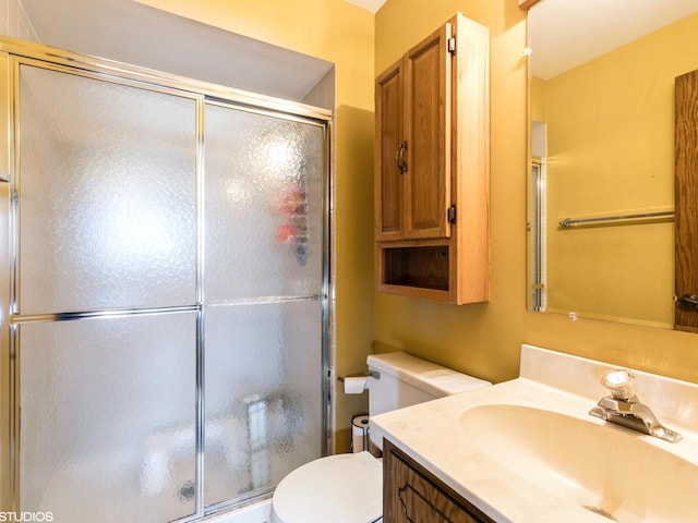 15720 Deerfield Ct Unit 2N, Orland Park, IL 60462 - full bathroom featuring toilet, a shower stall, and vanity