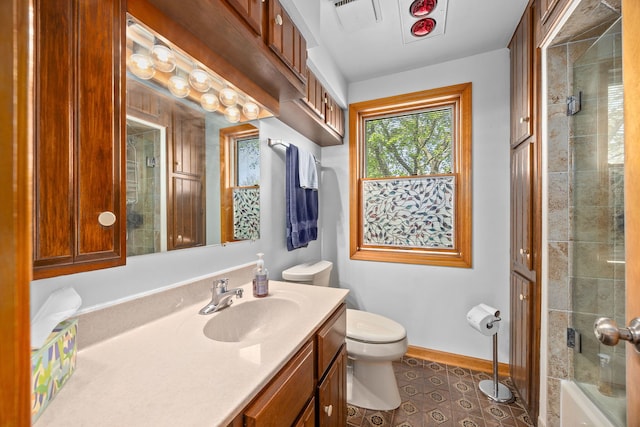 2500 S 7th Ave, North Riverside, IL 60546 - full bath featuring toilet, baseboards, vanity, and tile patterned floors