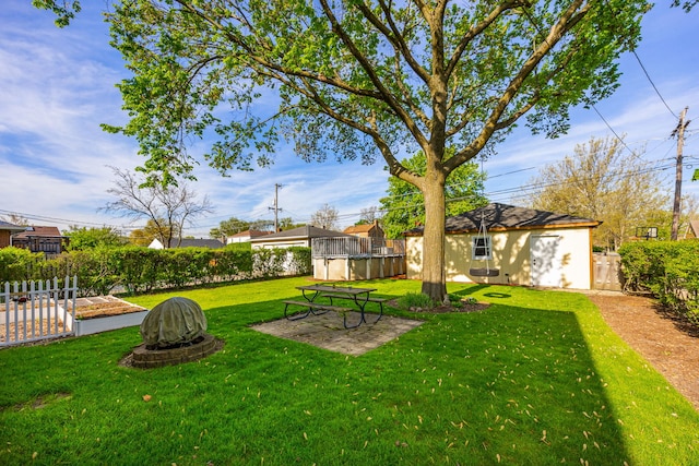 2500 S 7th Ave, North Riverside, IL 60546 - view of yard featuring an outdoor fire pit and an outdoor structure