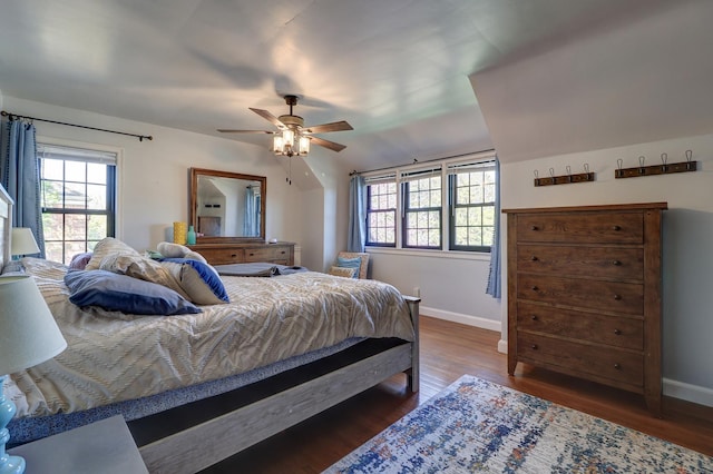 403 W 13th St, Sterling, IL 61081 - bedroom with baseboards, wood finished floors, and a ceiling fan