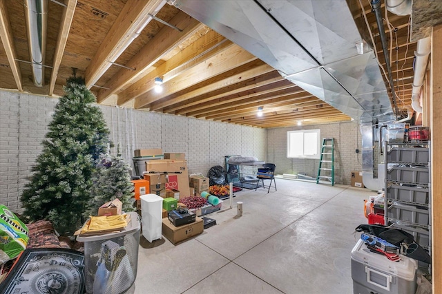 2102 Slade Ln E, Mahomet, IL 61853 - below grade area with brick wall