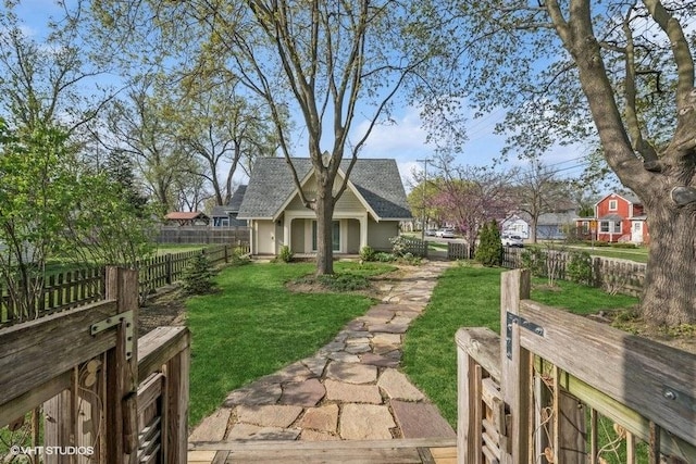 view of yard featuring fence