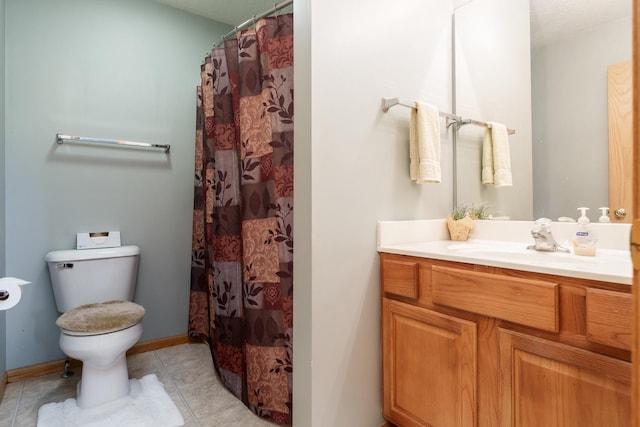 1103 Shingle Oak Ln Unit 3A, Rockford, IL 61107 - bathroom with tile patterned floors, vanity, toilet, and a shower with shower curtain