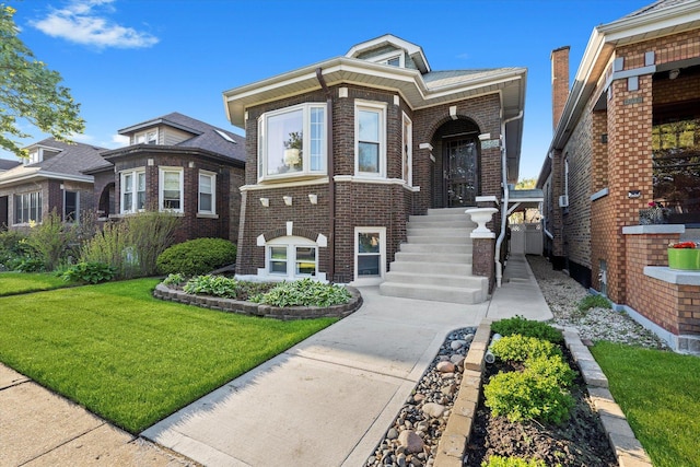 3924 W 64th Pl, Chicago, IL 60629 - view of front of property with brick siding and a front lawn
