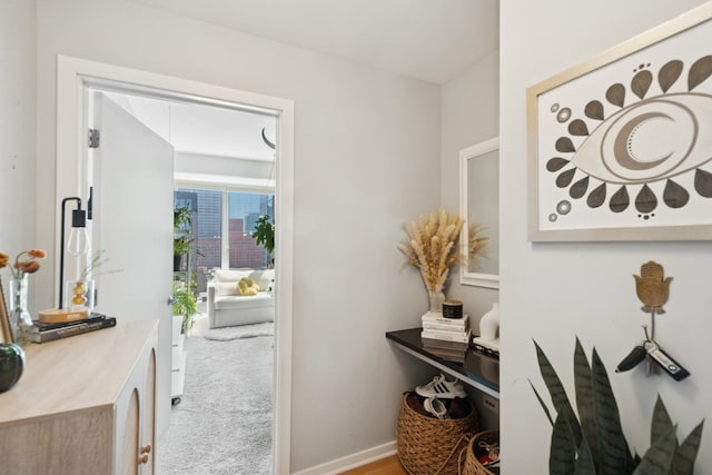 659 W Randolph St Unit 1720, Chicago, IL 60661 - hall with carpet and baseboards