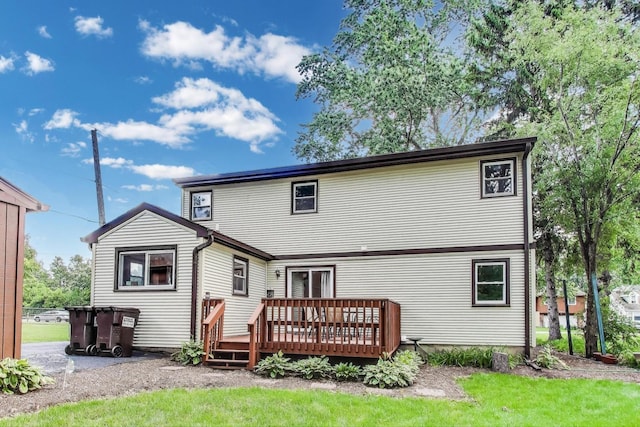 2021 Oak Dr, Mchenry, IL 60050 - rear view of house featuring a wooden deck