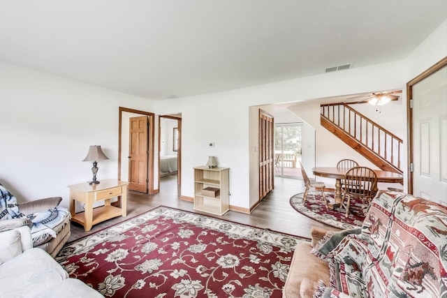 2021 Oak Dr, Mchenry, IL 60050 - living room with stairs and wood finished floors