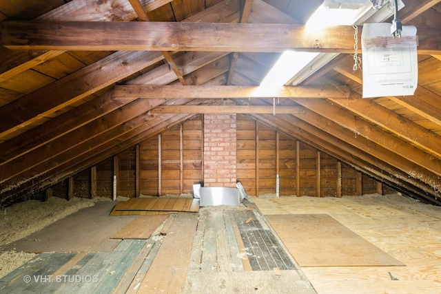 view of unfinished attic
