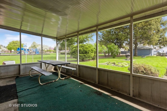 view of sunroom