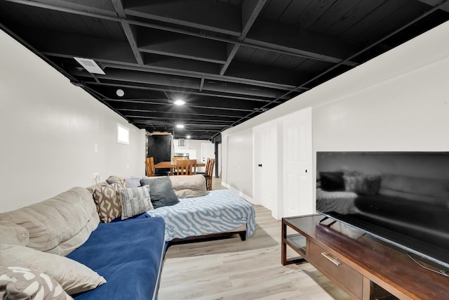 living room with wood finished floors