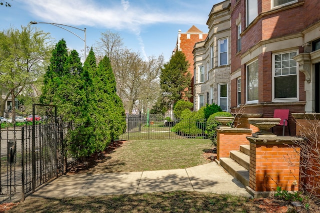 view of yard with fence