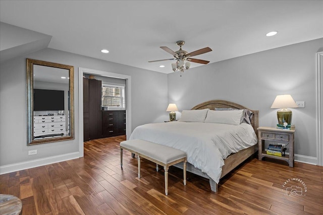 6N225 Circle Ave, Medinah, IL 60157 - bedroom with wood finished floors, baseboards, recessed lighting, and ceiling fan