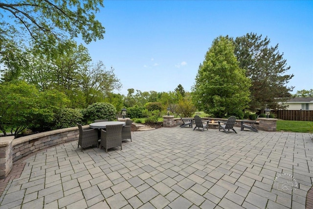 6N225 Circle Ave, Medinah, IL 60157 - view of patio with an outdoor fire pit and outdoor dining area