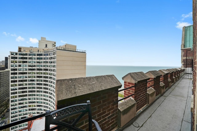 balcony with a water view