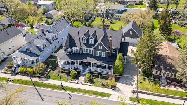aerial perspective of suburban area