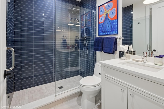 454 W Barry Ave Unit 1, Chicago, IL 60657 - bathroom featuring toilet, tiled shower, and vanity