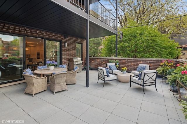 454 W Barry Ave Unit 1, Chicago, IL 60657 - view of patio / terrace featuring an outdoor hangout area, grilling area, a balcony, and outdoor dining space