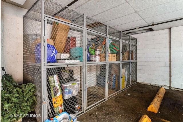 storage room with an exterior structure