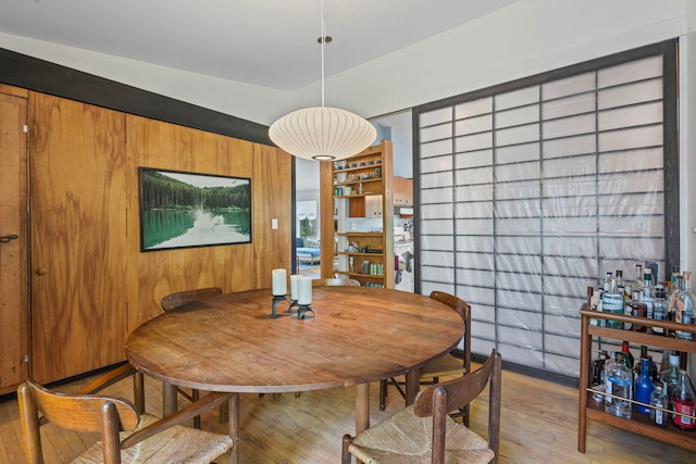 2110 Heather Rd, Geneva, IL 60134 - dining space with hardwood / wood-style floors and wood walls