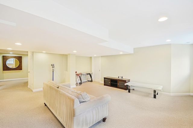 35 Open Pkwy N, Hawthorn Woods, IL 60047 - living area featuring light carpet, recessed lighting, and baseboards