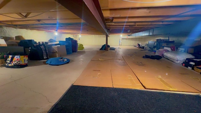 view of unfinished below grade area