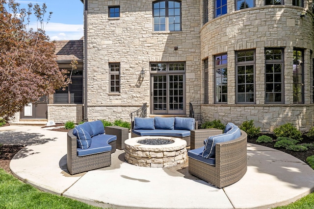 26W051 W Mohican Dr, Wheaton, IL 60189 - view of patio / terrace with an outdoor living space with a fire pit