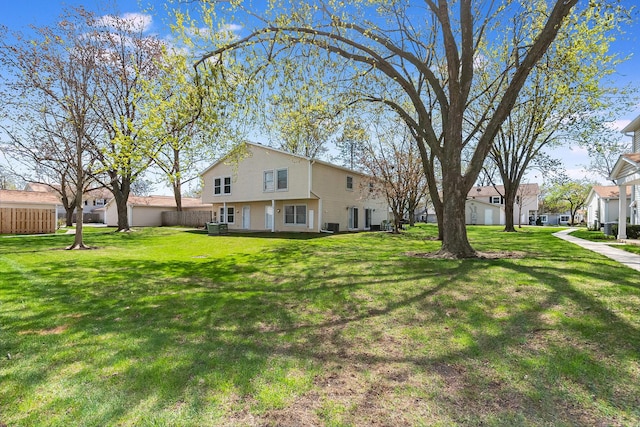 view of yard with central AC