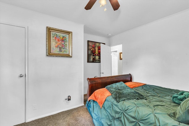 1304 Briarcliff Dr, Urbana, IL 61801 - carpeted bedroom featuring crown molding, baseboards, and ceiling fan