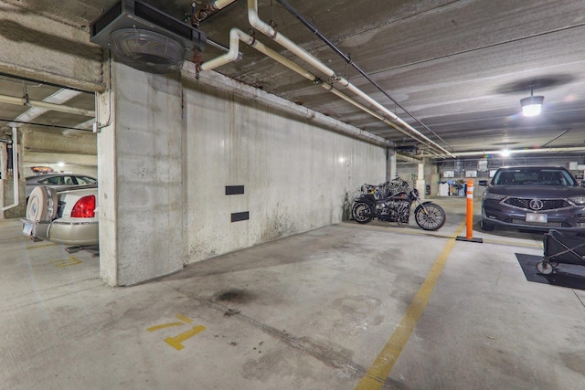 view of parking garage