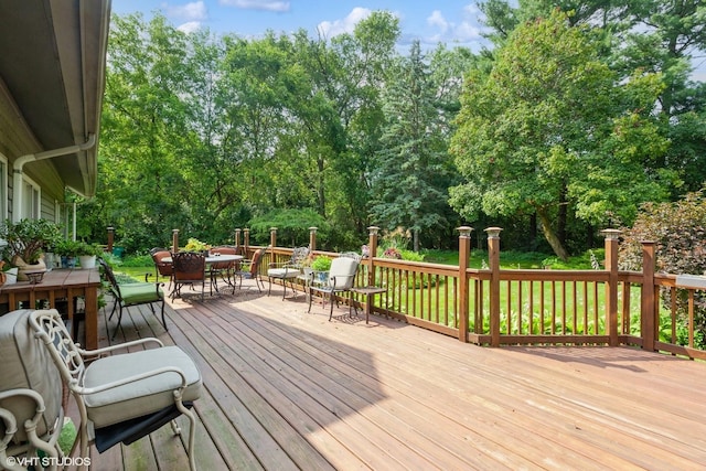 18W742 60th St, Westmont, IL 60559 - wooden terrace with outdoor dining space