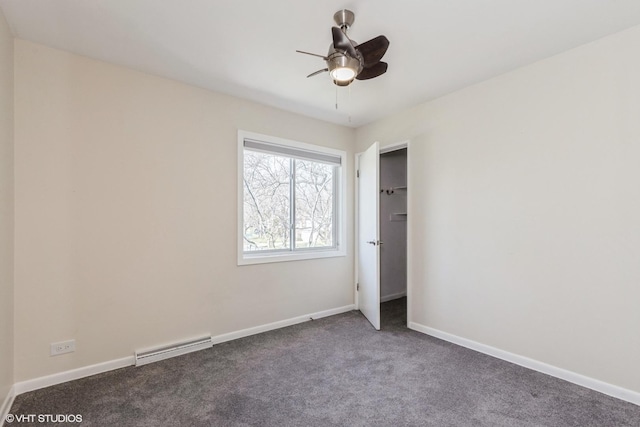 127 Riverside Dr, Northfield, IL 60093 - unfurnished bedroom with baseboards, visible vents, ceiling fan, and carpet
